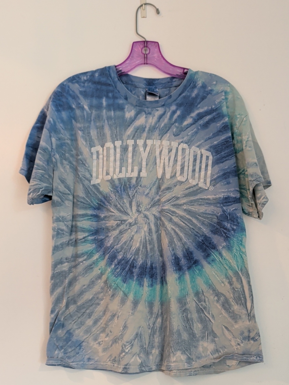 Dolly Parton Dollywood Blue Tie Dye T-shirt Size Large